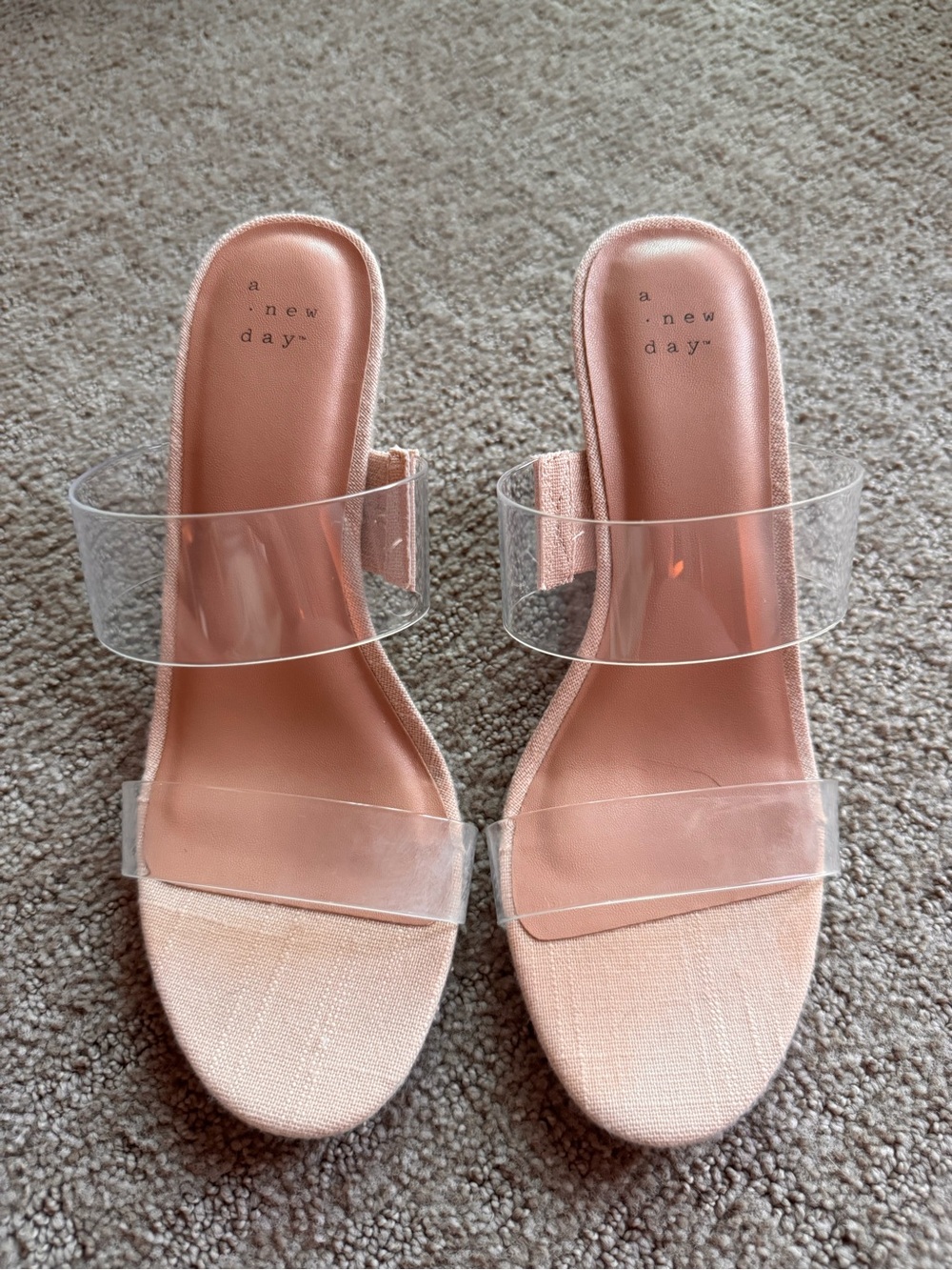 A New Day Nude Clear-Strap Wedges 8